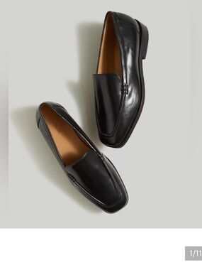 Madewell Black Leather Slip-On Loafers